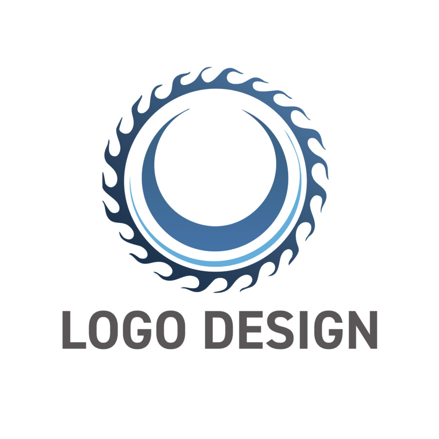 精密さとパワーを両立させる、円形の炎のロゴデザイン