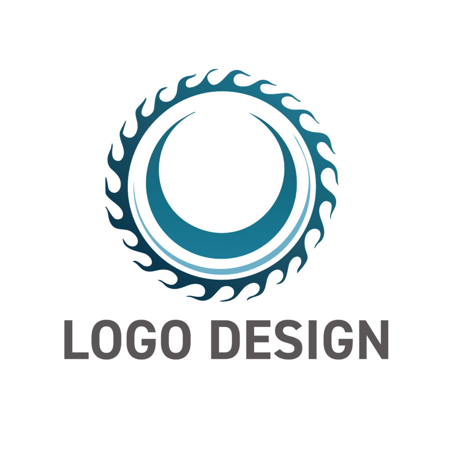 精密さとパワーを両立させる、円形の炎のロゴデザイン