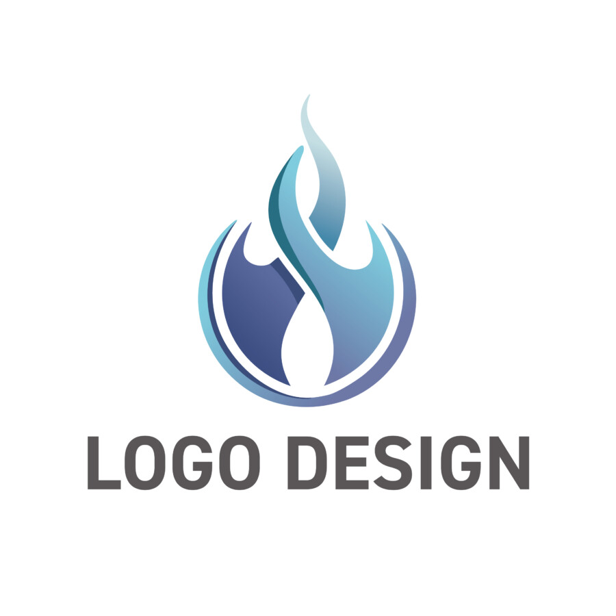 躍動する炎と調和を象徴する、モダンなロゴデザイン