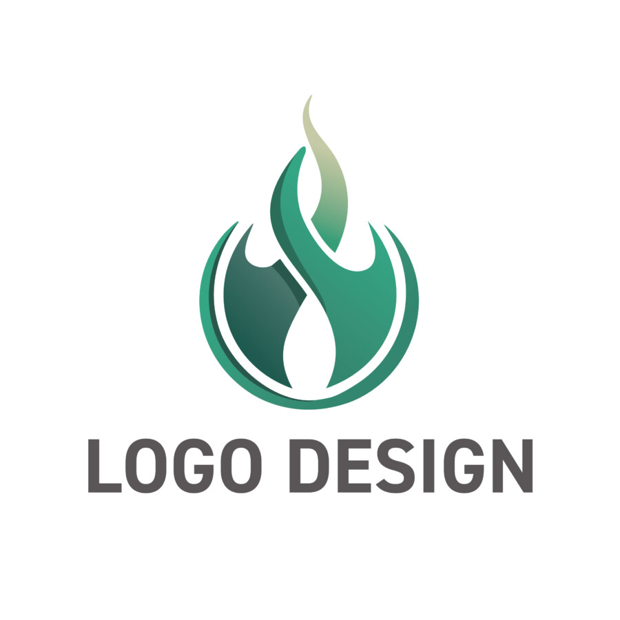 躍動する炎と調和を象徴する、モダンなロゴデザイン