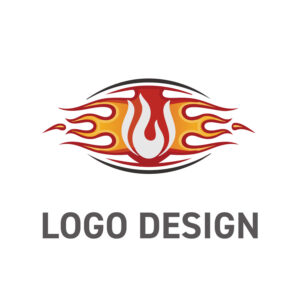 力強さとスピード感を表現する炎のロゴデザイン
