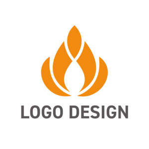 生命の開花を象徴する、花のような炎のロゴデザイン