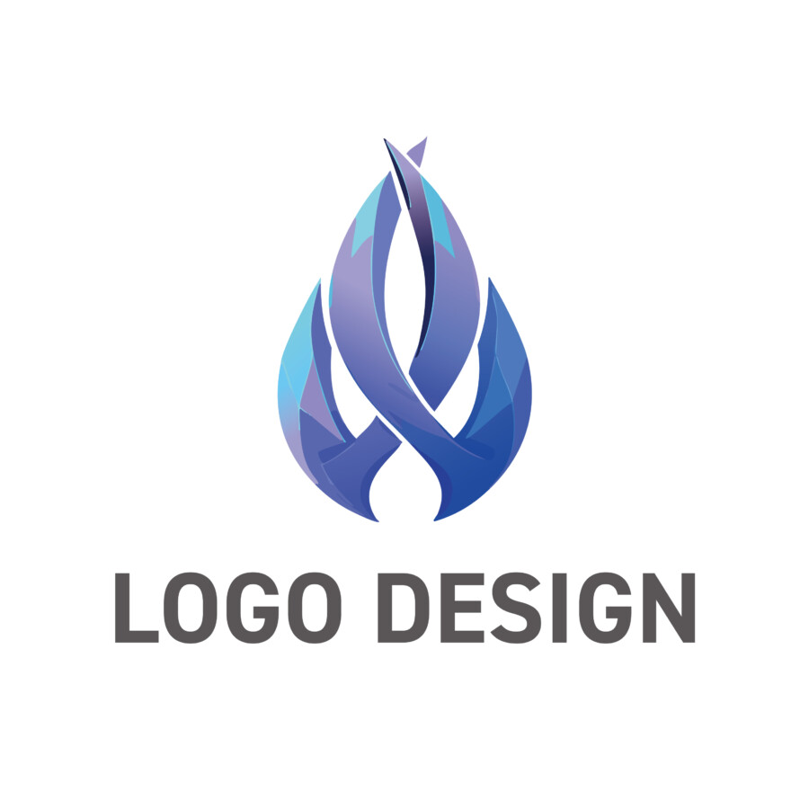 シナジーを象徴する、編み込まれた炎のロゴデザイン