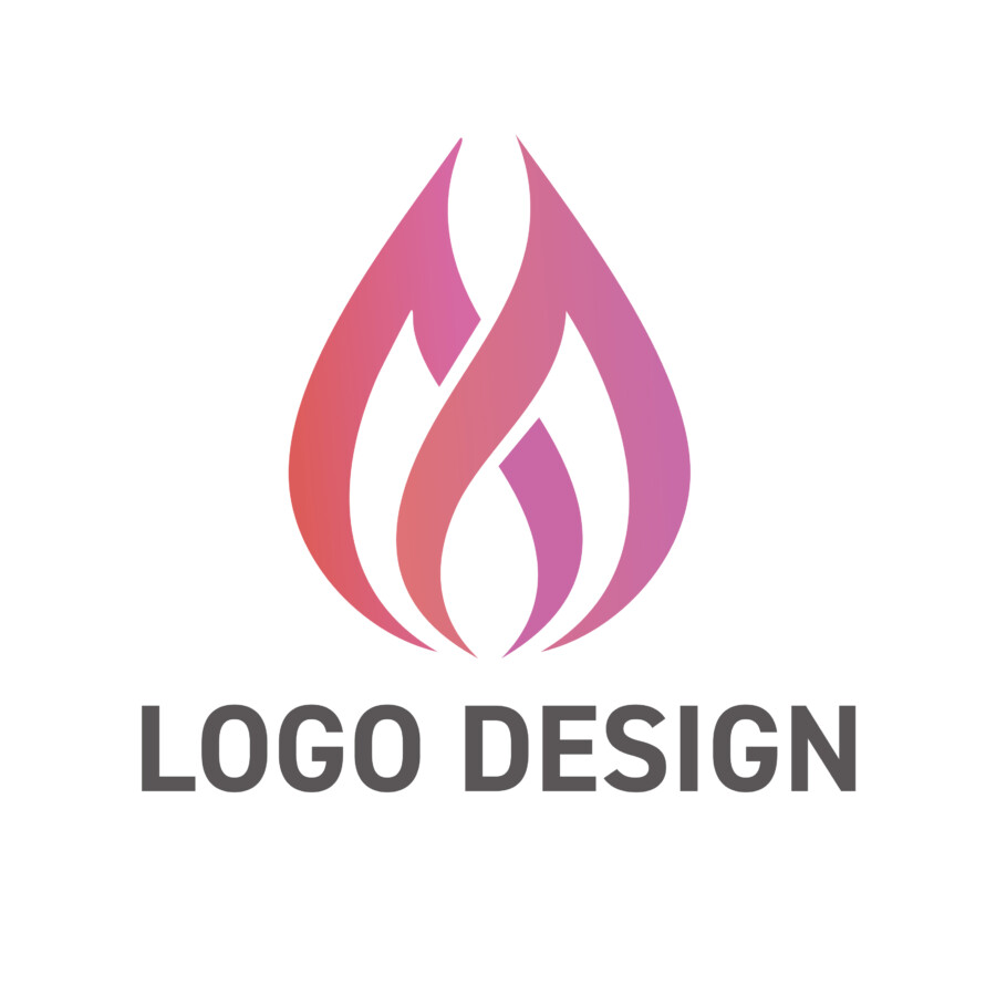 優しさと情熱が交差する、M字の炎のロゴデザイン