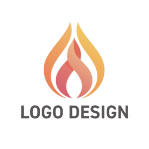 静かなる情熱を内に秘めた、優美な炎のロゴデザイン