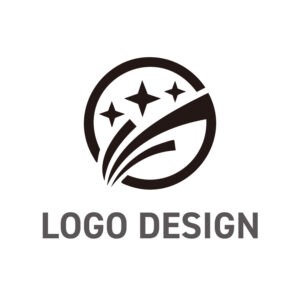 未来への飛躍と信頼を象徴する、星が輝くロゴデザイン