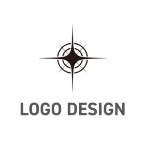 進むべき未来を指し示す、知的な羅針盤のロゴデザイン