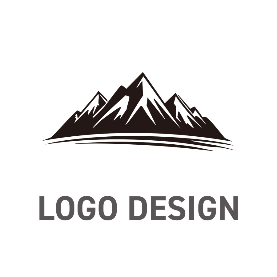揺るぎない理念と躍動感を象徴する、雄大な山のロゴデザイン