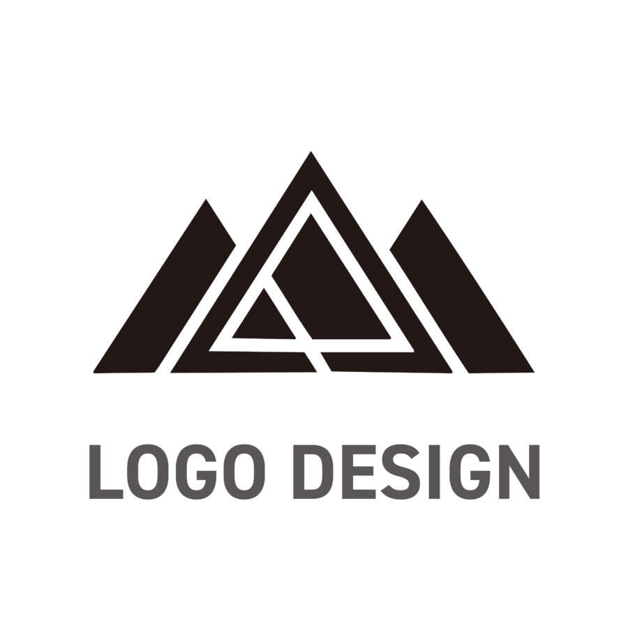 構造的な美しさが知性を感じさせる、トライアングルロゴデザイン