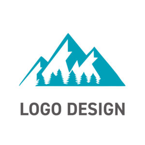 自然との共生をクリーンに描く、山と森のロゴデザイン