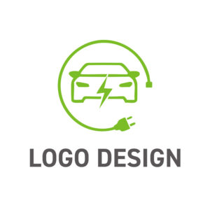 未来のモビリティとクリーンなエネルギーを象徴するロゴデザイン