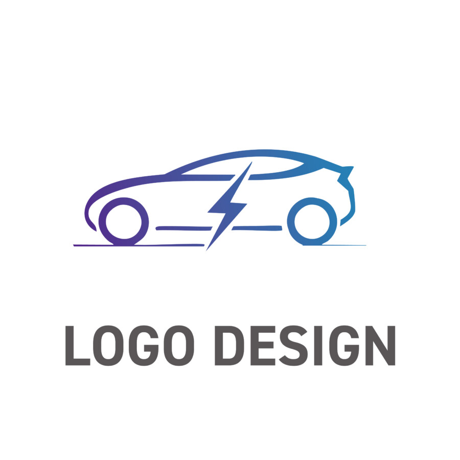 クリーンなエネルギーの疾走感を表現した、ミニマルなEVロゴデザイン
