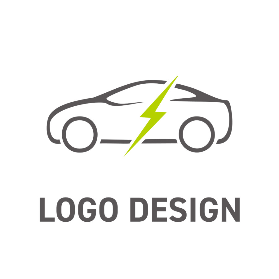 エコロジーとテクノロジーの融合をスマートに描いたラインアートロゴデザイン