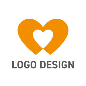 温かい真心が中心に宿る、シンプルなハートのロゴデザイン