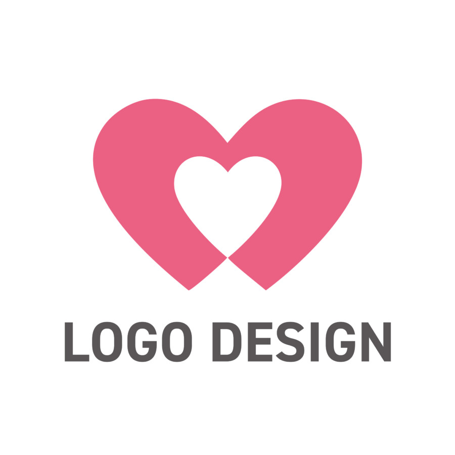 温かい真心が中心に宿る、シンプルなハートのロゴデザイン