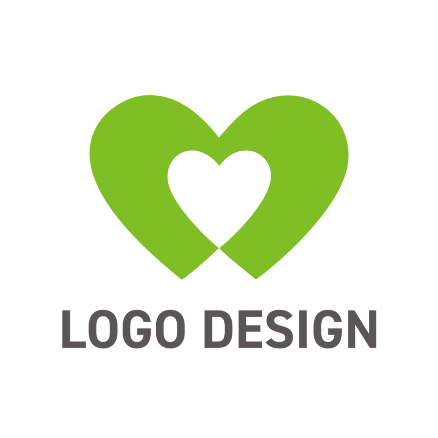 温かい真心が中心に宿る、シンプルなハートのロゴデザイン