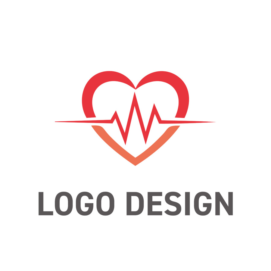 生命の鼓動を刻む、情熱と健康のハートロゴデザイン