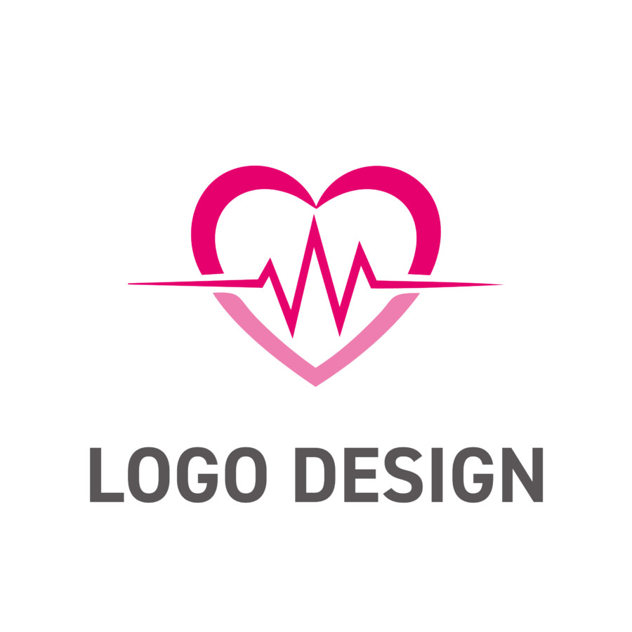 生命の鼓動を刻む、情熱と健康のハートロゴデザイン