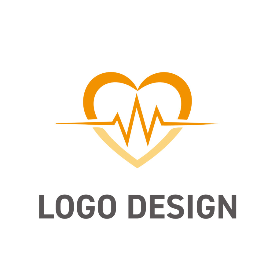 生命の鼓動を刻む、情熱と健康のハートロゴデザイン