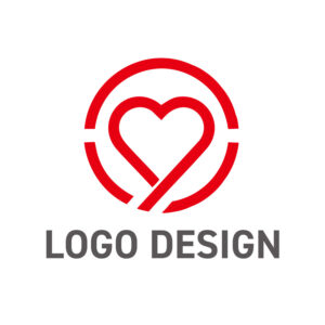 大切な想いを守り、つなげる円のハートロゴデザイン