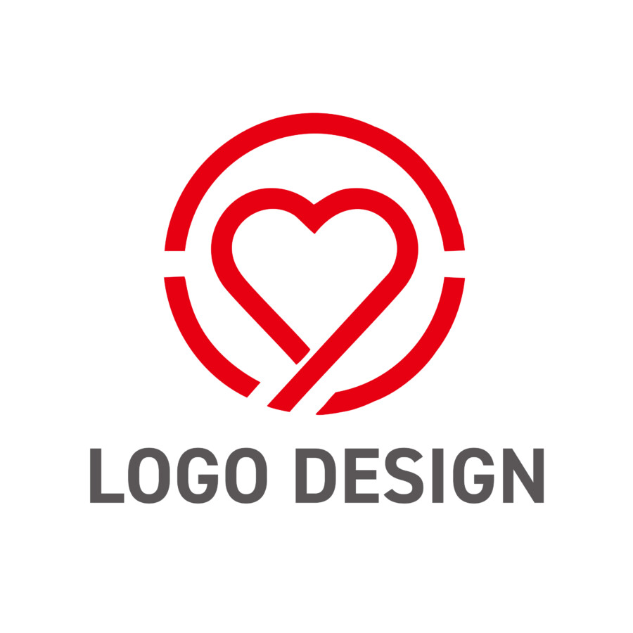 大切な想いを守り、つなげる円のハートロゴデザイン