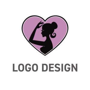 美しさが心に宿る、エレガントな女性のハートロゴデザイン