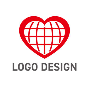 世界を愛でつなぐ、グローバルなハートロゴデザイン