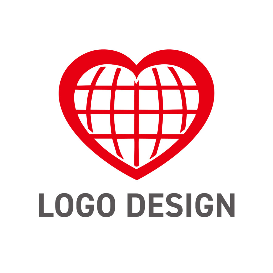 世界を愛でつなぐ、グローバルなハートロゴデザイン