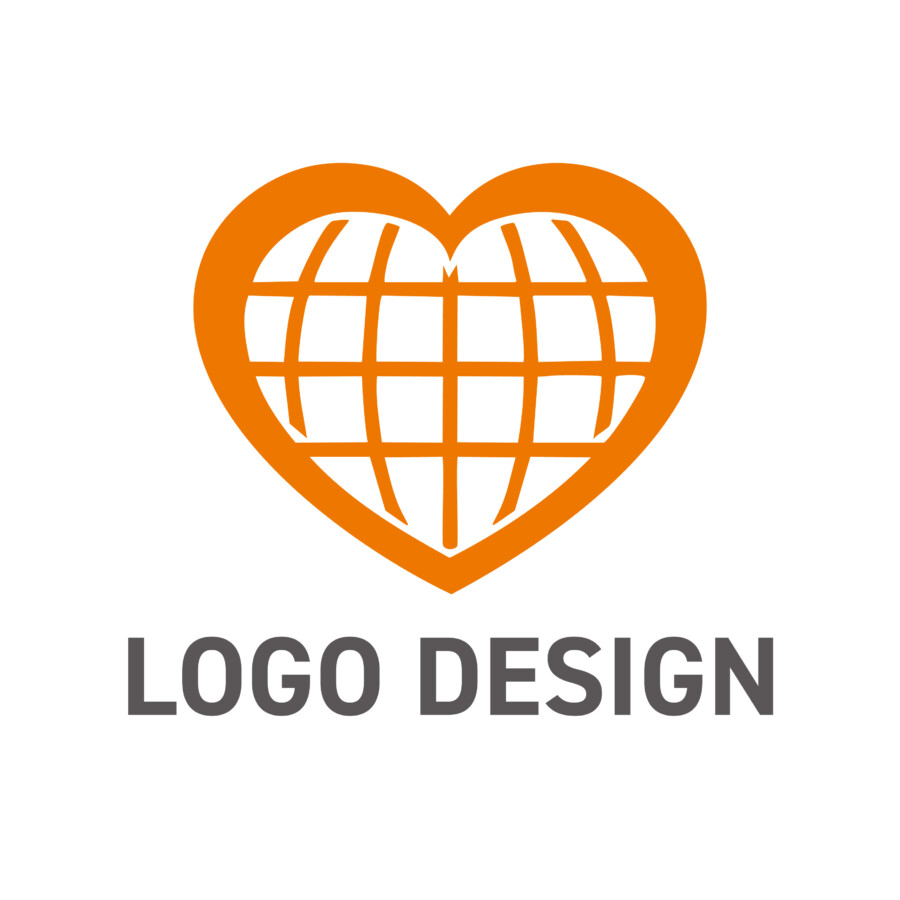世界を愛でつなぐ、グローバルなハートロゴデザイン