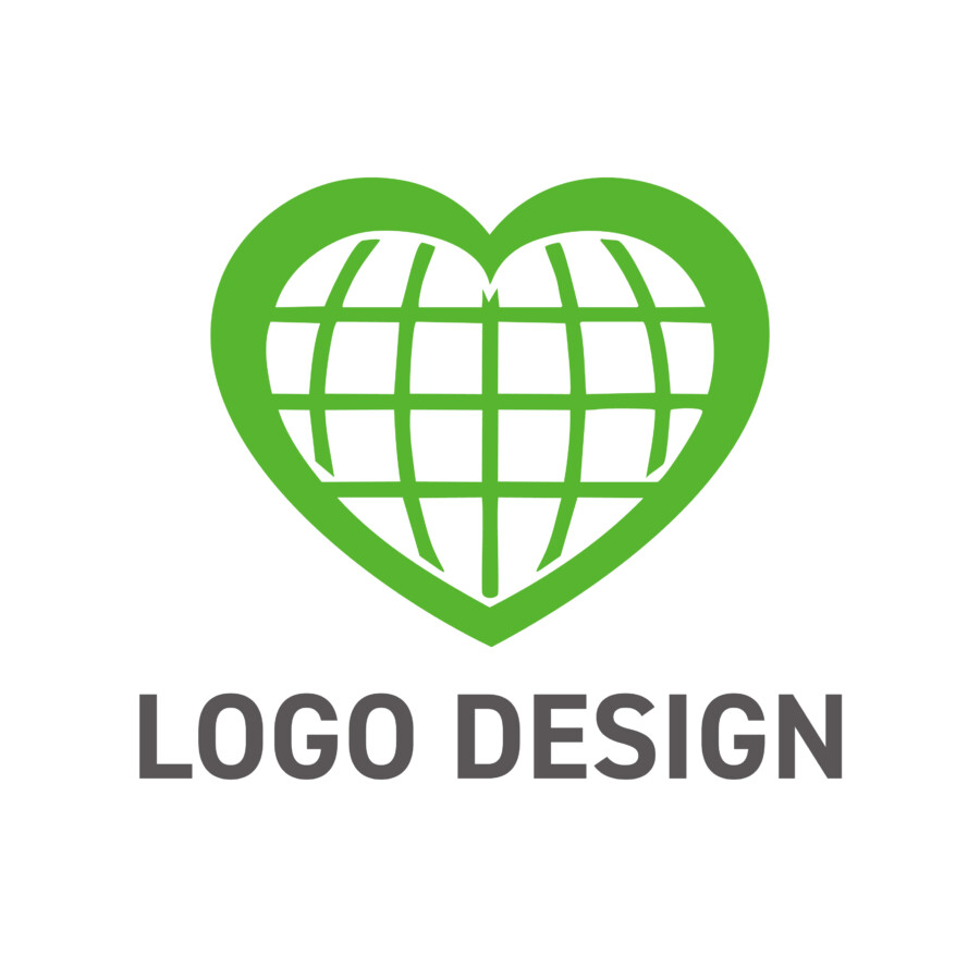 世界を愛でつなぐ、グローバルなハートロゴデザイン