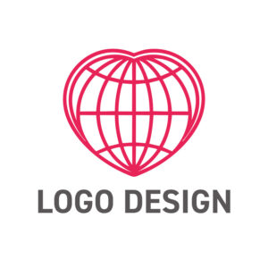 繊細なラインが世界をつなぐ、コミュニケーションのハートロゴデザイン