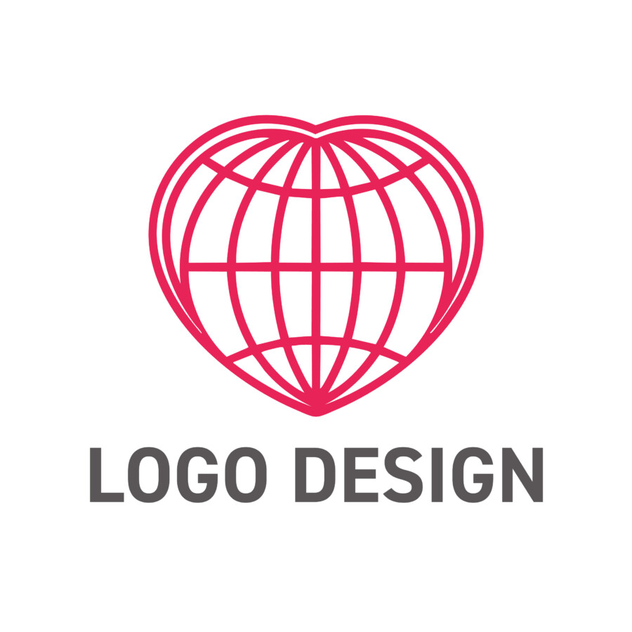 繊細なラインが世界をつなぐ、コミュニケーションのハートロゴデザイン