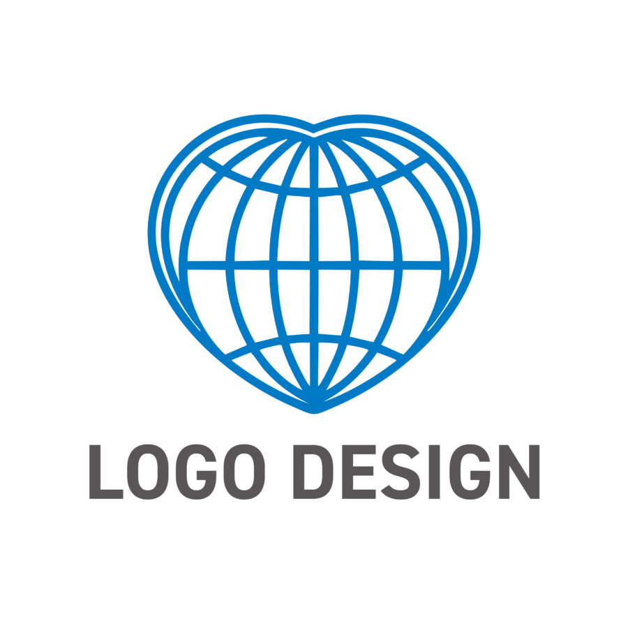 繊細なラインが世界をつなぐ、コミュニケーションのハートロゴデザイン