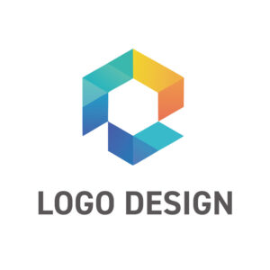 多様な要素の融合を色彩で表現した多角形ロゴデザイン