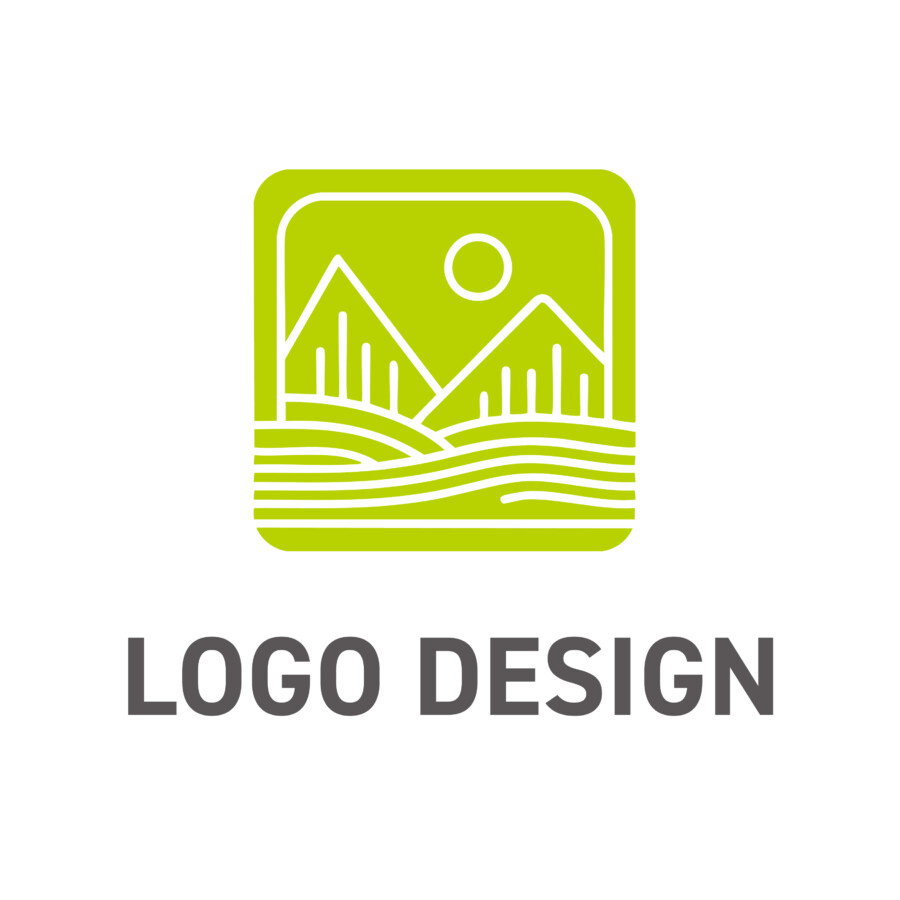 自然の風景を切り取った一枚の絵のような、親しみやすいロゴデザイン