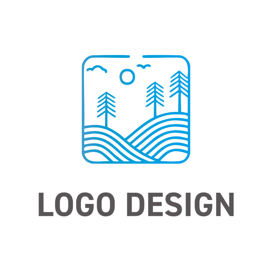 穏やかな自然の営みを切り取った、信頼感あふれる青のロゴデザイン