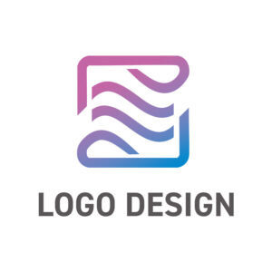 流れるような曲線と鮮やかなグラデーションが未来を感じさせるロゴデザイン