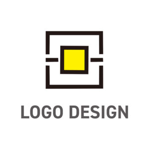 中心の価値に光を当てる、フォーカスフレームのようなロゴデザイン