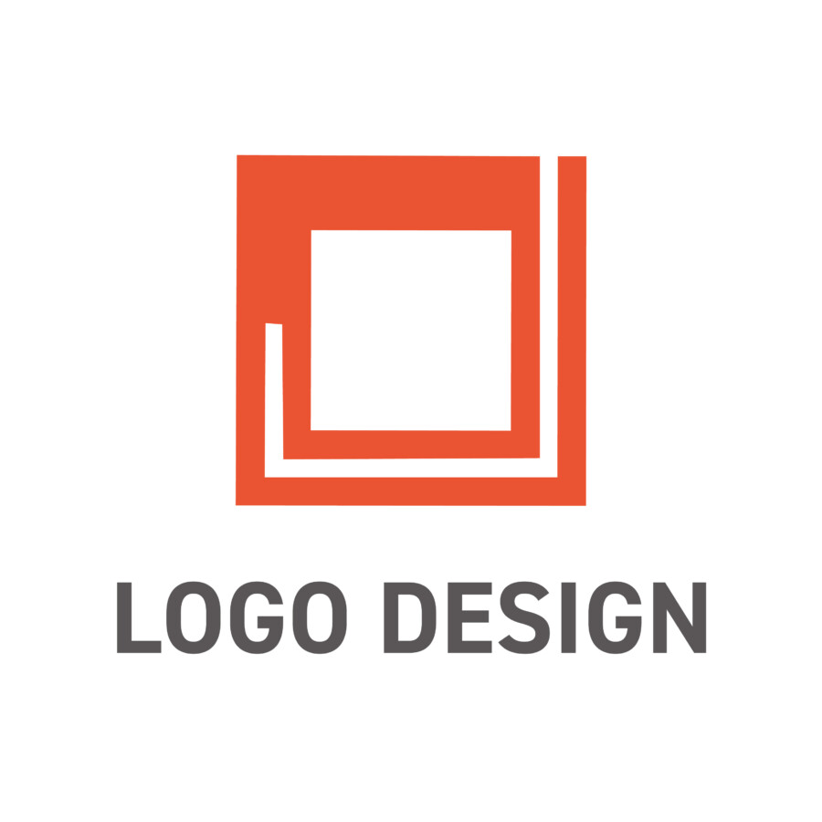 信頼の青で描く、二つのパーツが支え合う構造的なロゴデザイン