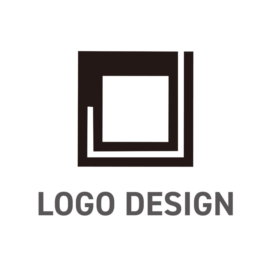 信頼の青で描く、二つのパーツが支え合う構造的なロゴデザイン