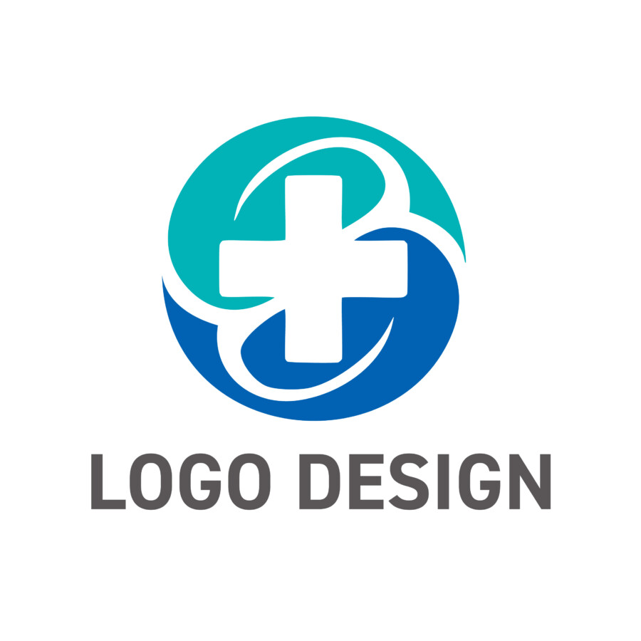 生命の循環と安心感を象徴する、信頼の十字ロゴデザイン
