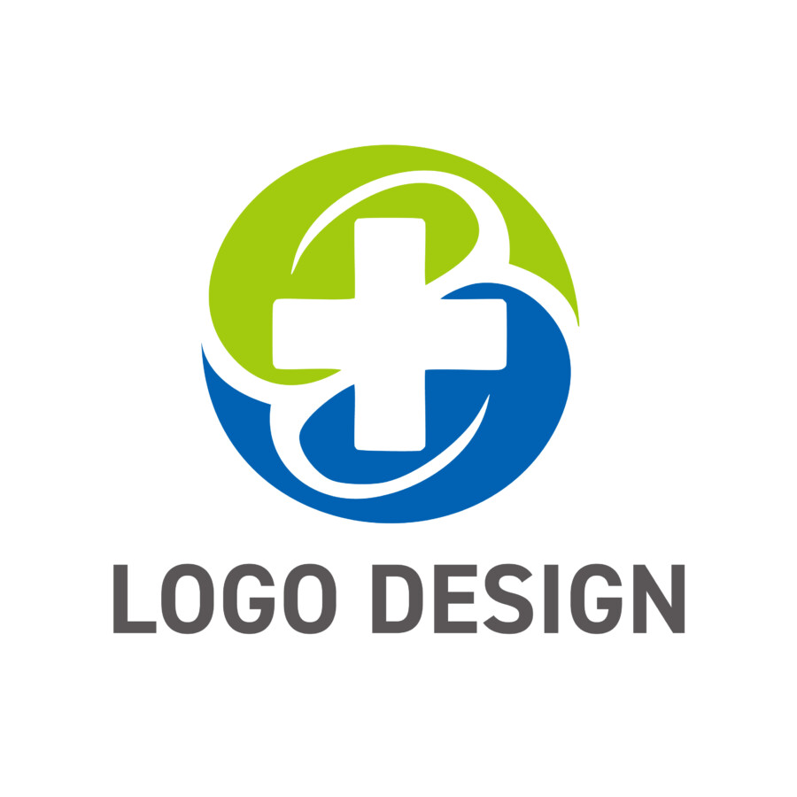 生命の循環と安心感を象徴する、信頼の十字ロゴデザイン