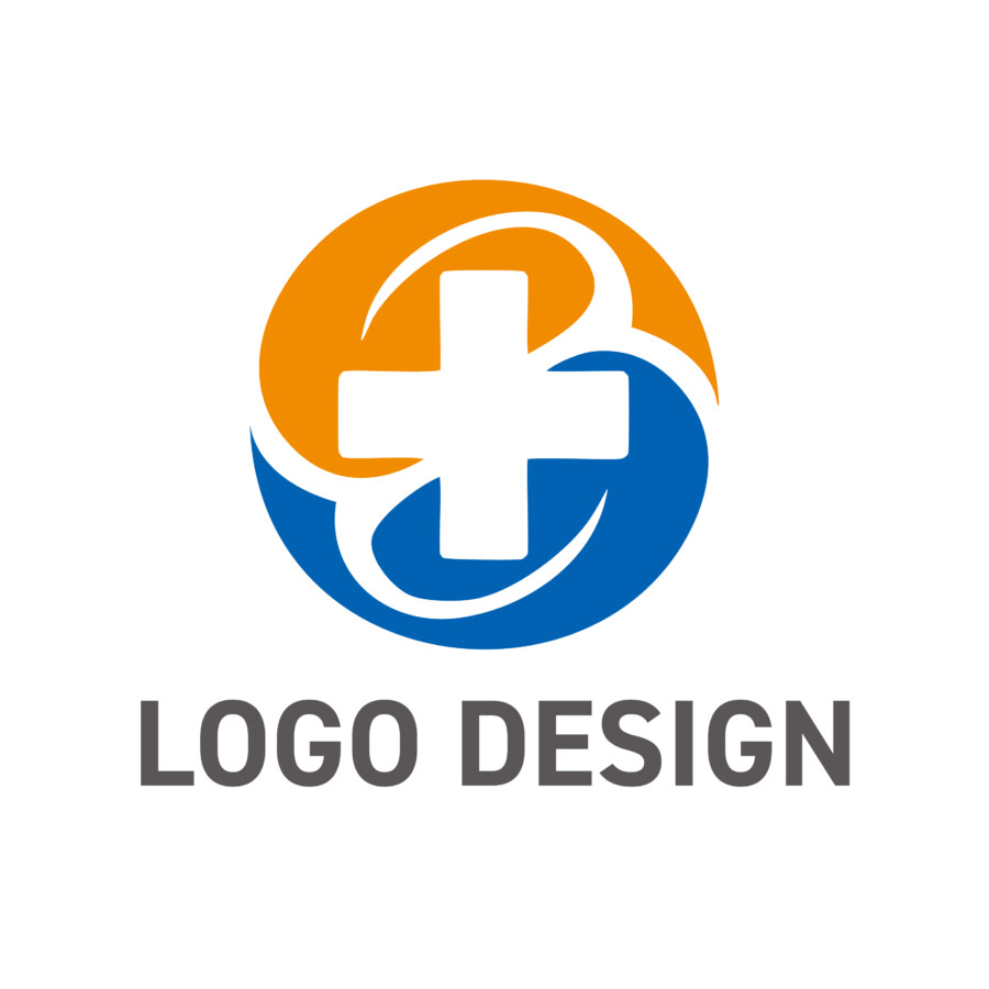 生命の循環と安心感を象徴する、信頼の十字ロゴデザイン