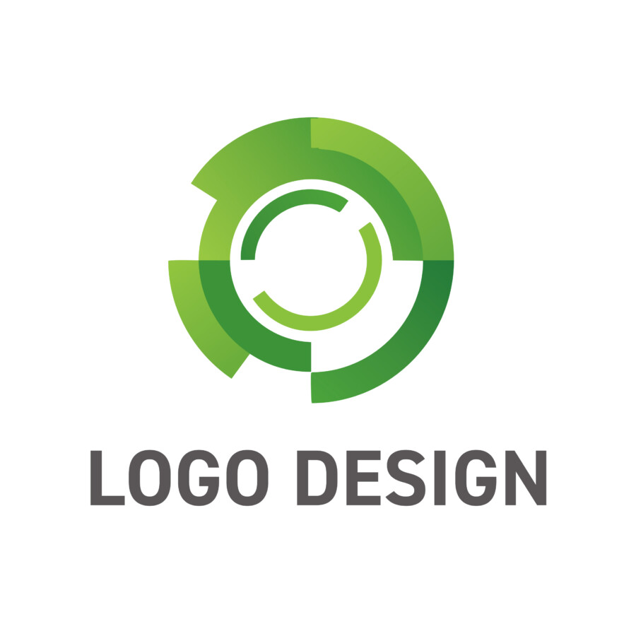 循環と革新のプロセスを描く、ダイナミックな円形ロゴデザイン