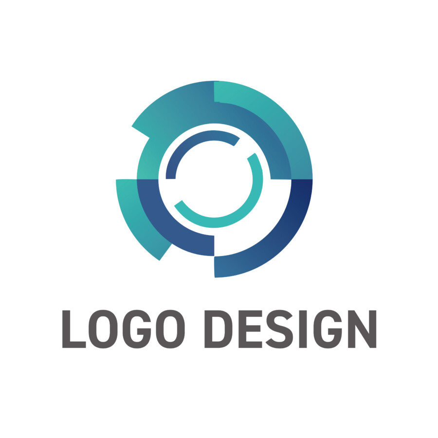 循環と革新のプロセスを描く、ダイナミックな円形ロゴデザイン