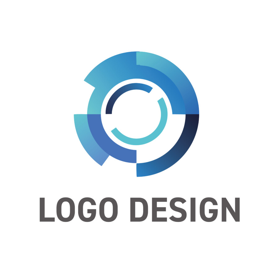 循環と革新のプロセスを描く、ダイナミックな円形ロゴデザイン