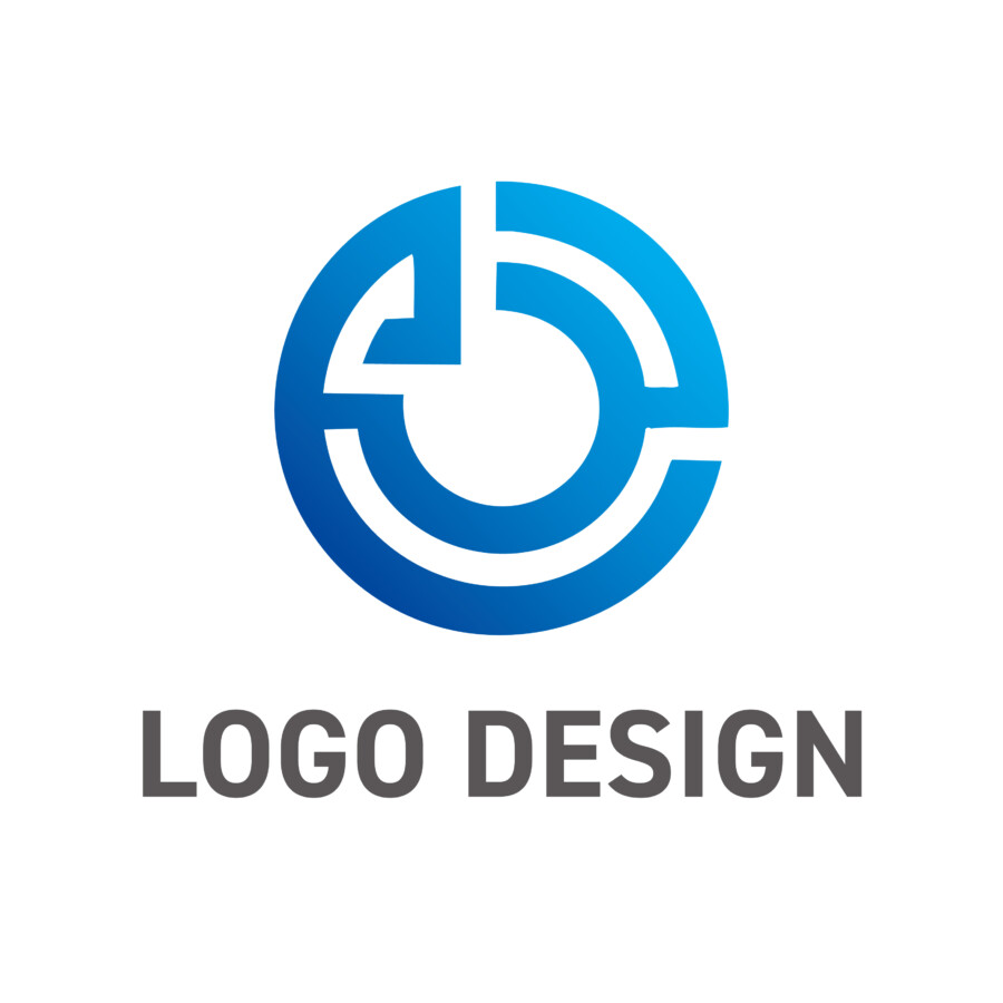 頭文字EとCを想起させる、迷路のような円形ロゴデザイン