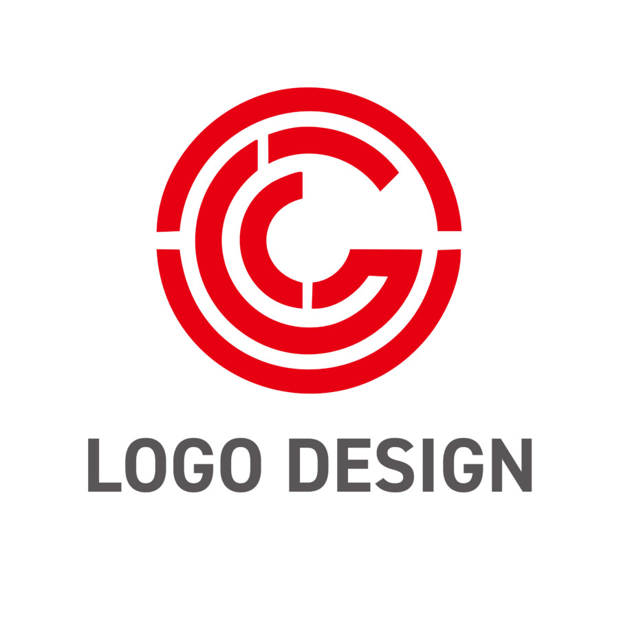 頭文字GとCを組み合わせた、力強い円形ロゴデザイン