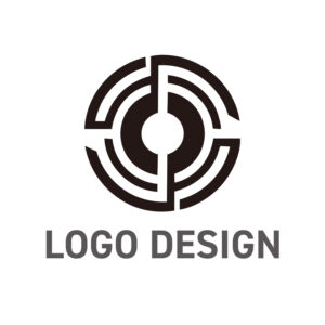 迷宮と回路が融合した、独創的な円形シンボルのロゴデザイン