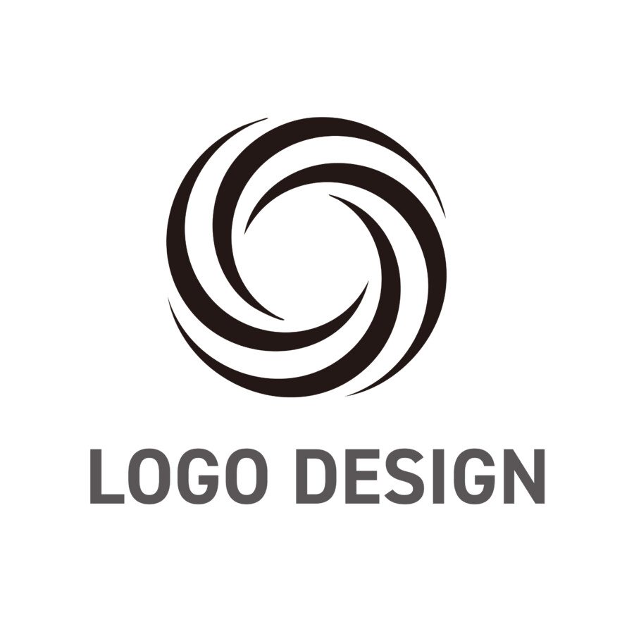 渦巻くエネルギーと集中力、ダイナミックな回転が魅力のロゴデザイン